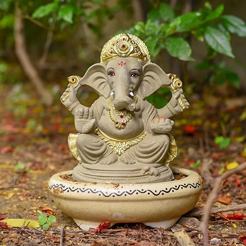 10-Inch Mahabala Eco-Friendly Ganpati Idol | Sustainable Plant-A-Ganesha for Celebrating Ganesh Chaturthi