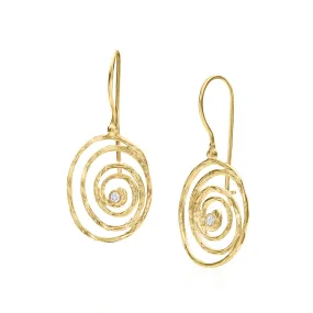 14K Gold Diamond Wire Wrap Earrings