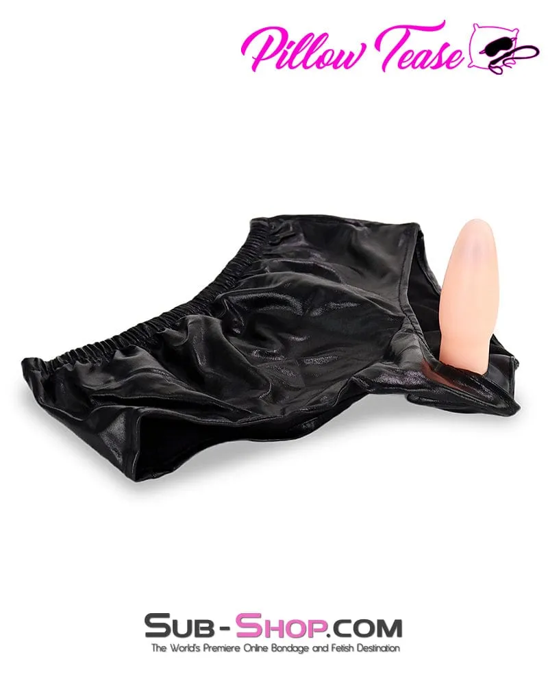 2732DL-SIS      Spandex Butt Plug Panty Sissy with Medium Flesh Anal Plug