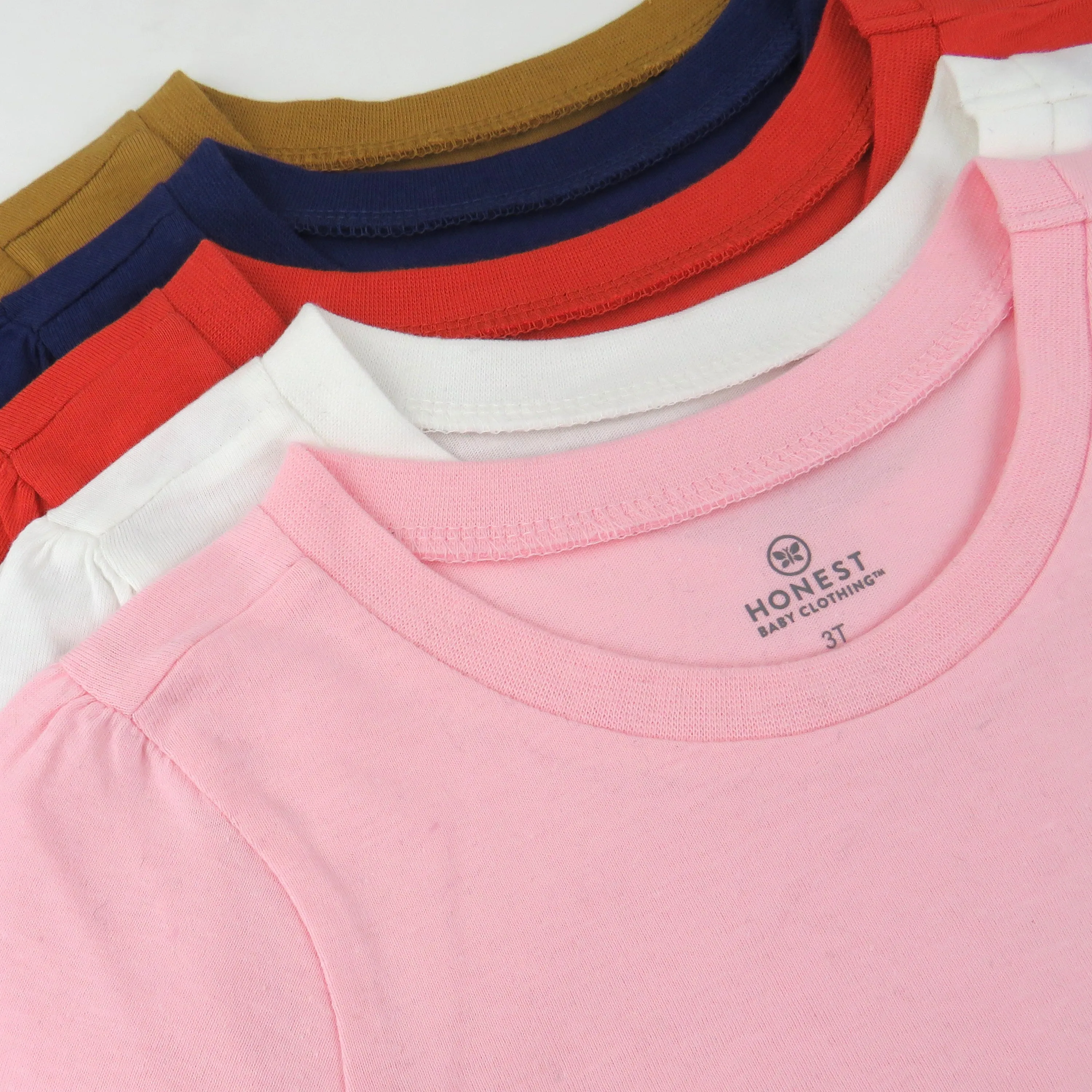 5-Pack Organic Cotton Girls' Short Sleeve T-Shirts