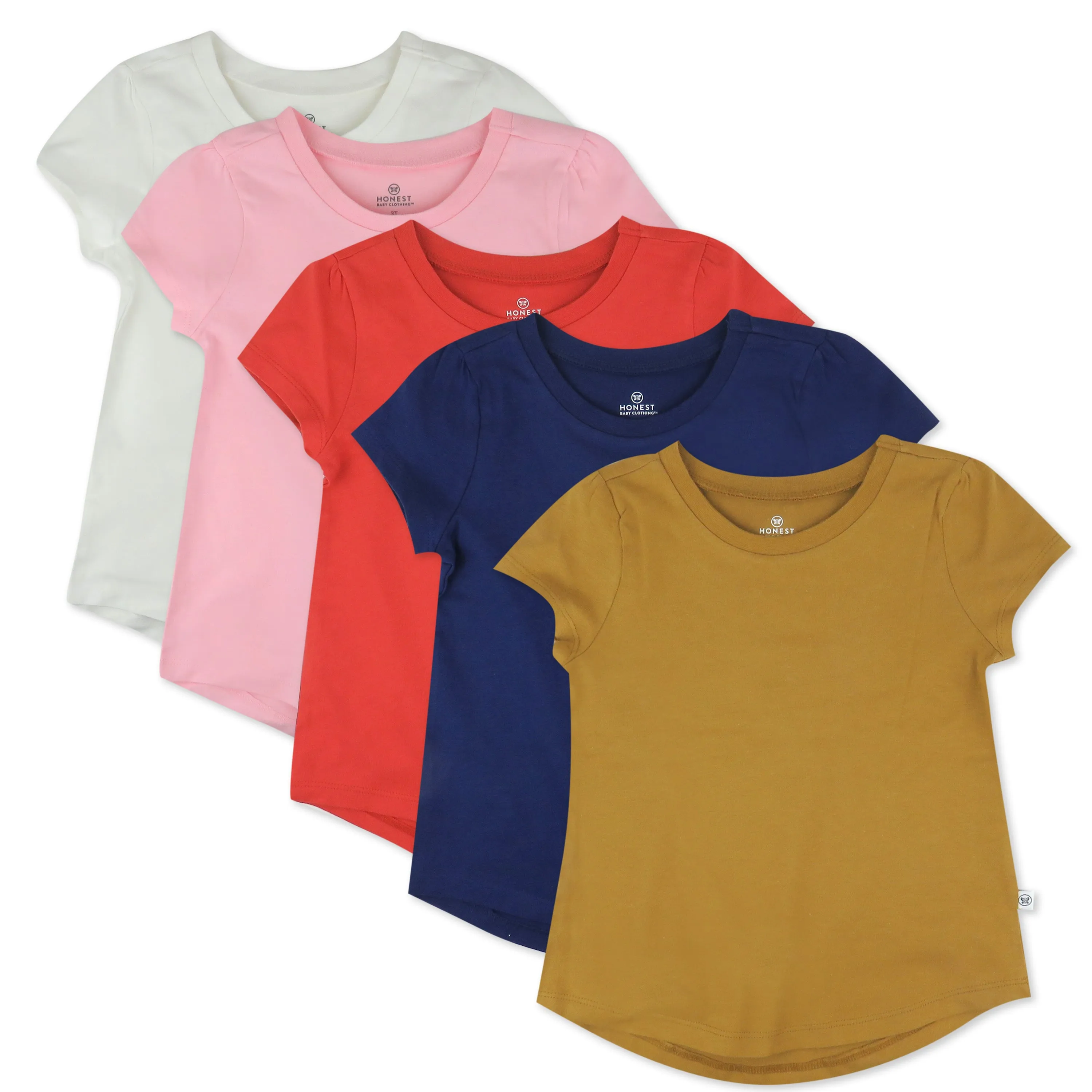 5-Pack Organic Cotton Girls' Short Sleeve T-Shirts