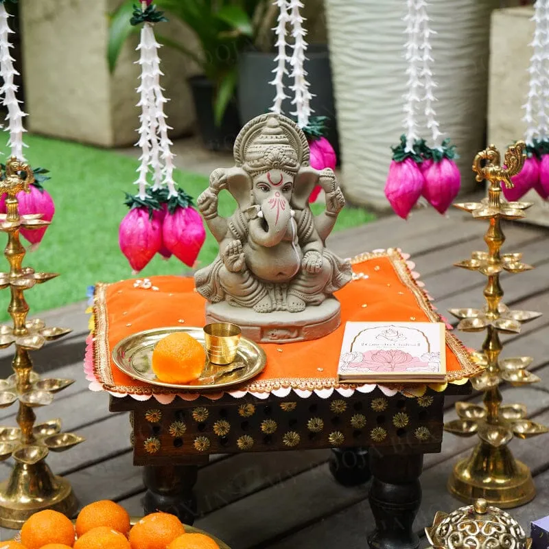8INCH Dagduseth Eco-Friendly Ganpati | Plant-A-Ganesha