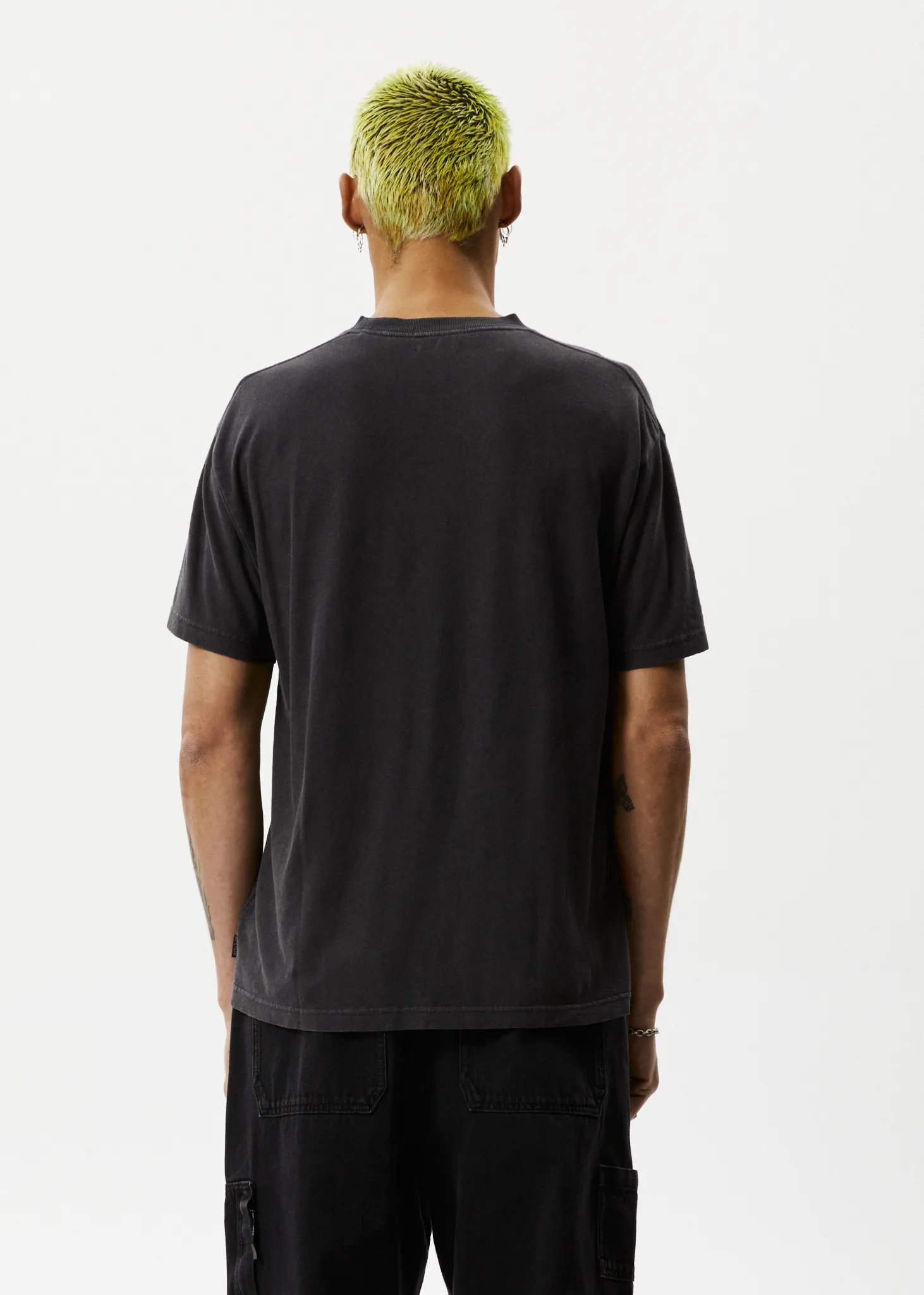AFENDS Mens Staple - Boxy Fit Tee - Stone Black