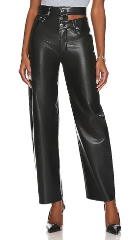 AGOLDE Recycled Leather Broken Waistband in Black