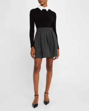 Alice   Olivia - Chara Long Sleeves Pleated Dress