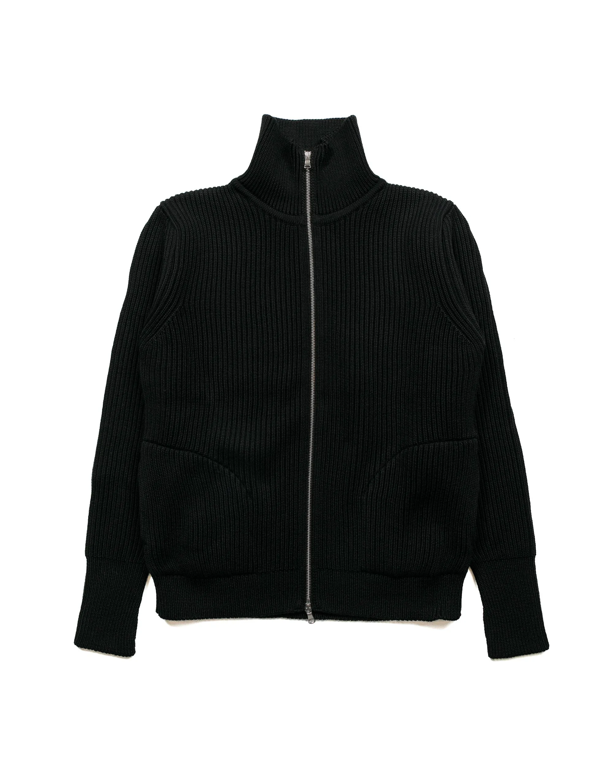 Navy Full-Zip Black Sweater with Pockets by Andersen-Andersen