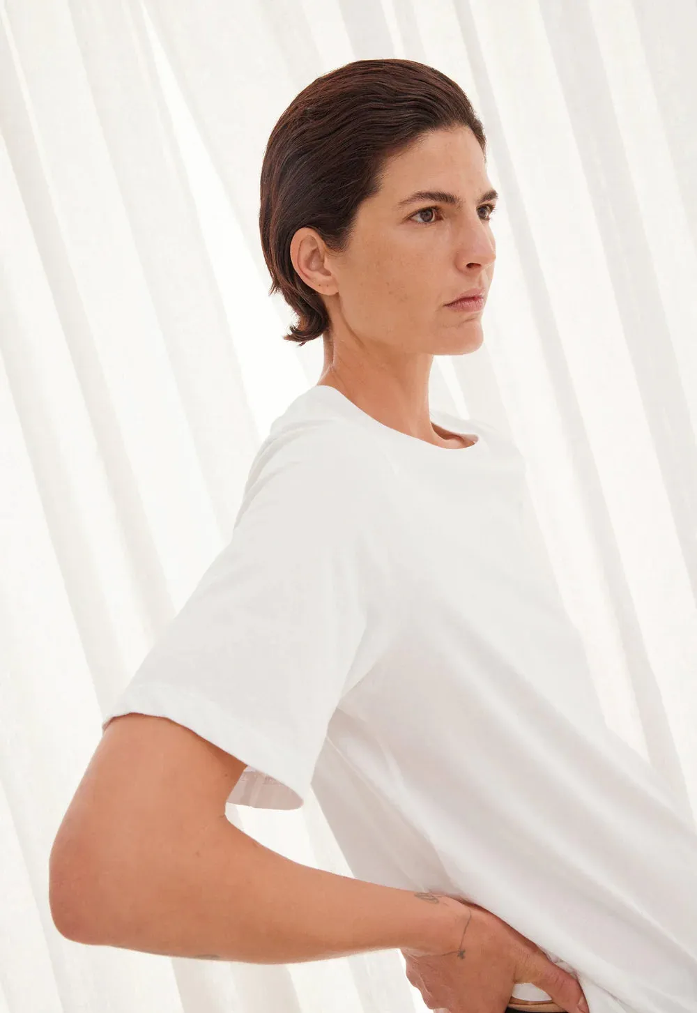 Band Organic Cotton Tee in White