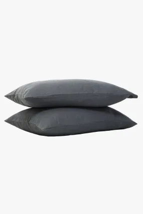 Belgian Washed Linen Charcoal Standard Pillowcase