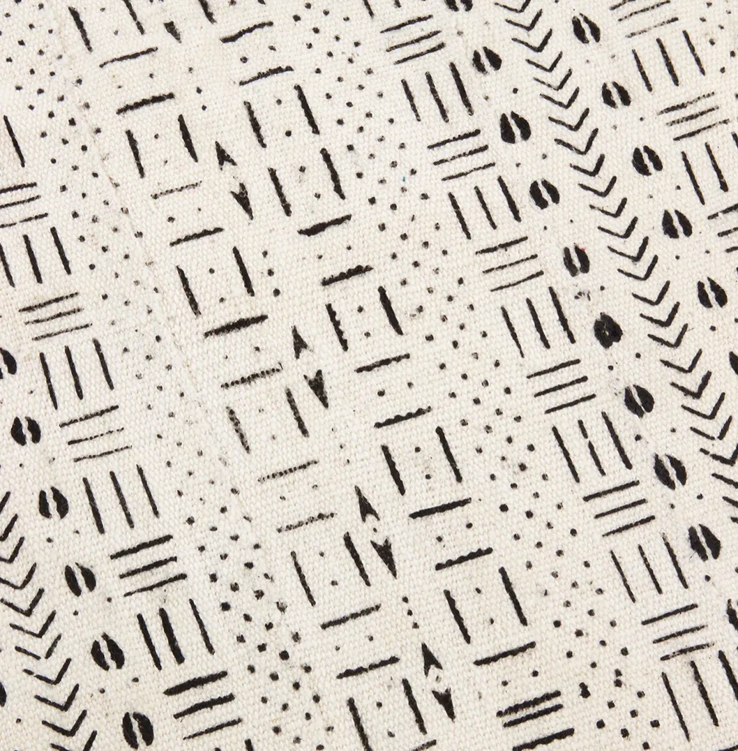 Black & White Mudcloth HandWoven Cotton Throw, Fair Trade from Mali