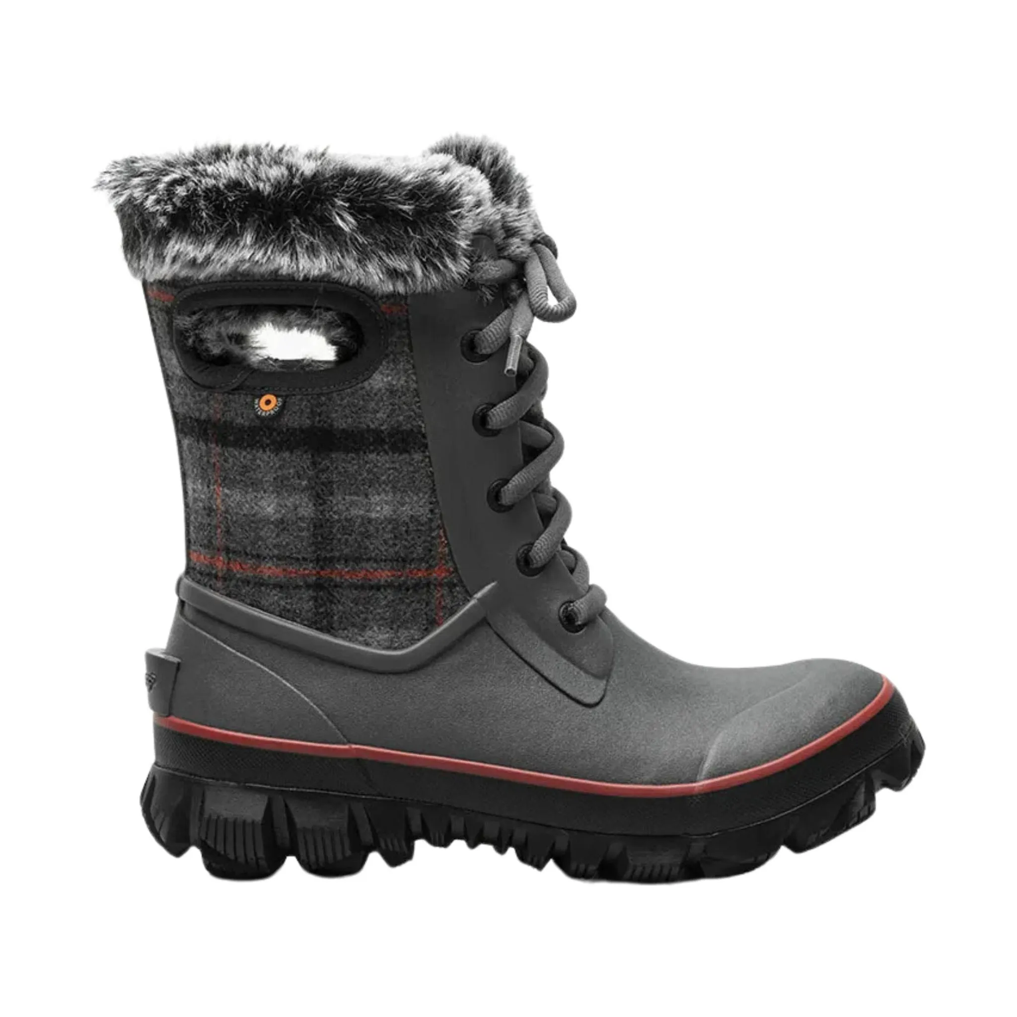 Womens Arcata Cozy Plaid Winter Boots - Dark Gray Multi | Bogs