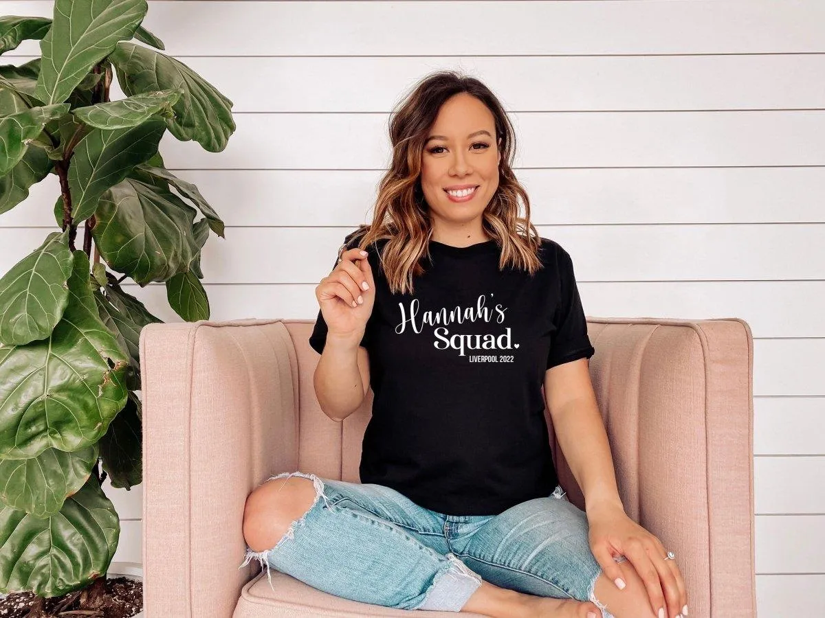 Bride Squad T-shirt, Bridal Party T-shirts, Organic Bride Squad Tops, Hen Night Hen Vibes T-shirts, Hen Tops, Maid of Honour Tops, Bride