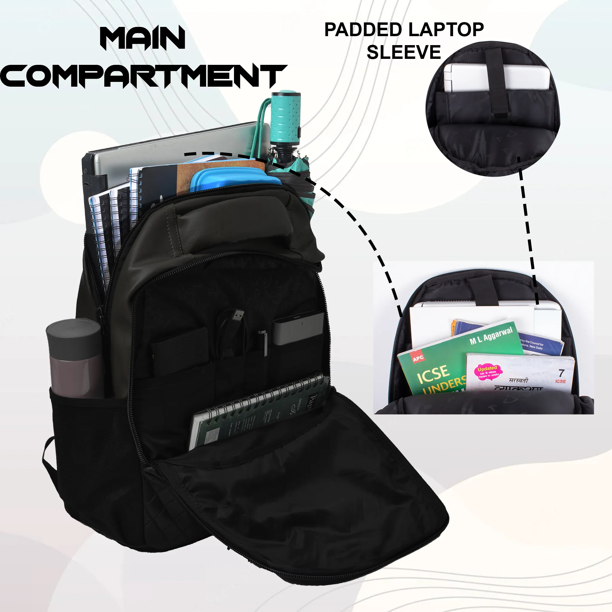CEO 25L Black Laptop Backpack