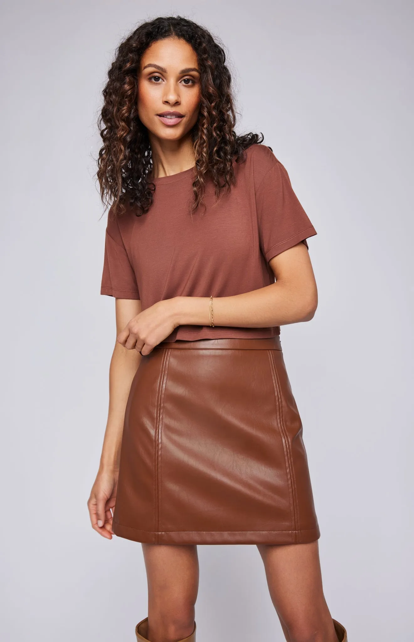 Chrissy Vegan Leather Mini Skirt
