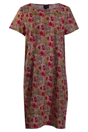 Cotton Linen Blend Dress | CORAL PINK | 6561AR