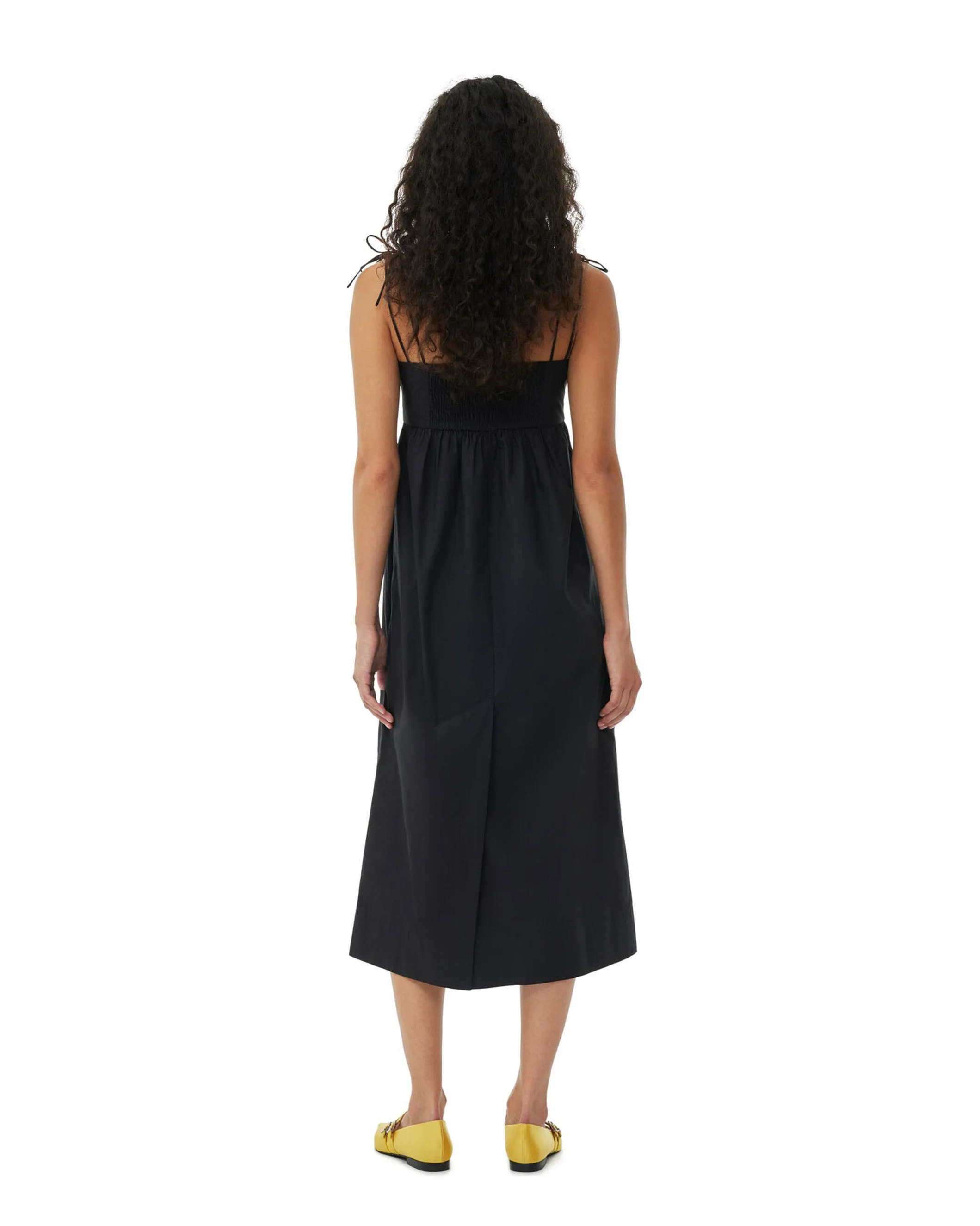 Cotton Poplin String Midi Dress