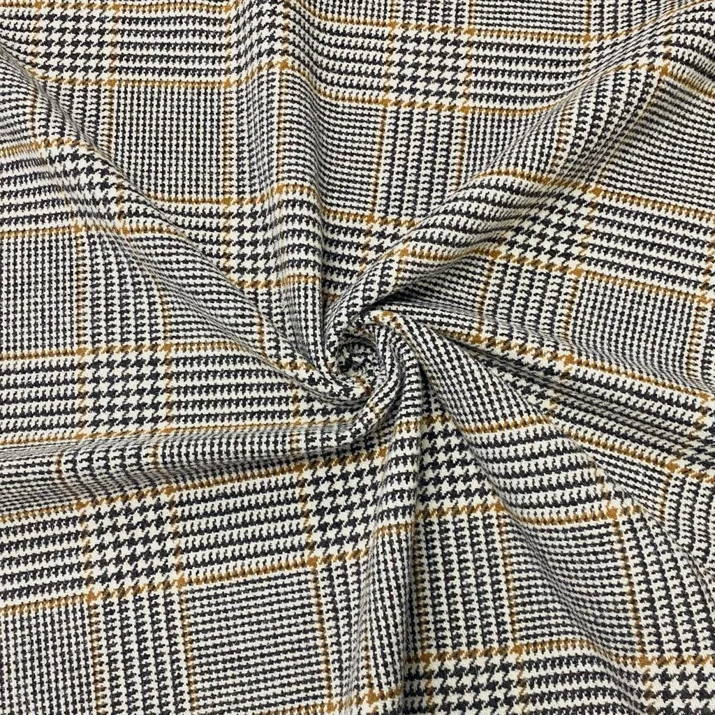 Dogtooth Tartan Wool Mix Fabric