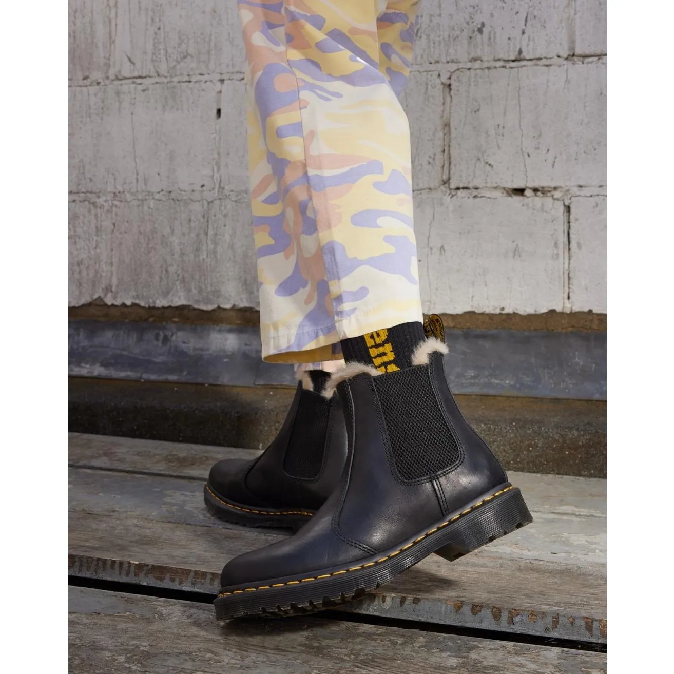 Dr. Martens 2976 Leonore Chelsea Boot with Faux Fur Lining