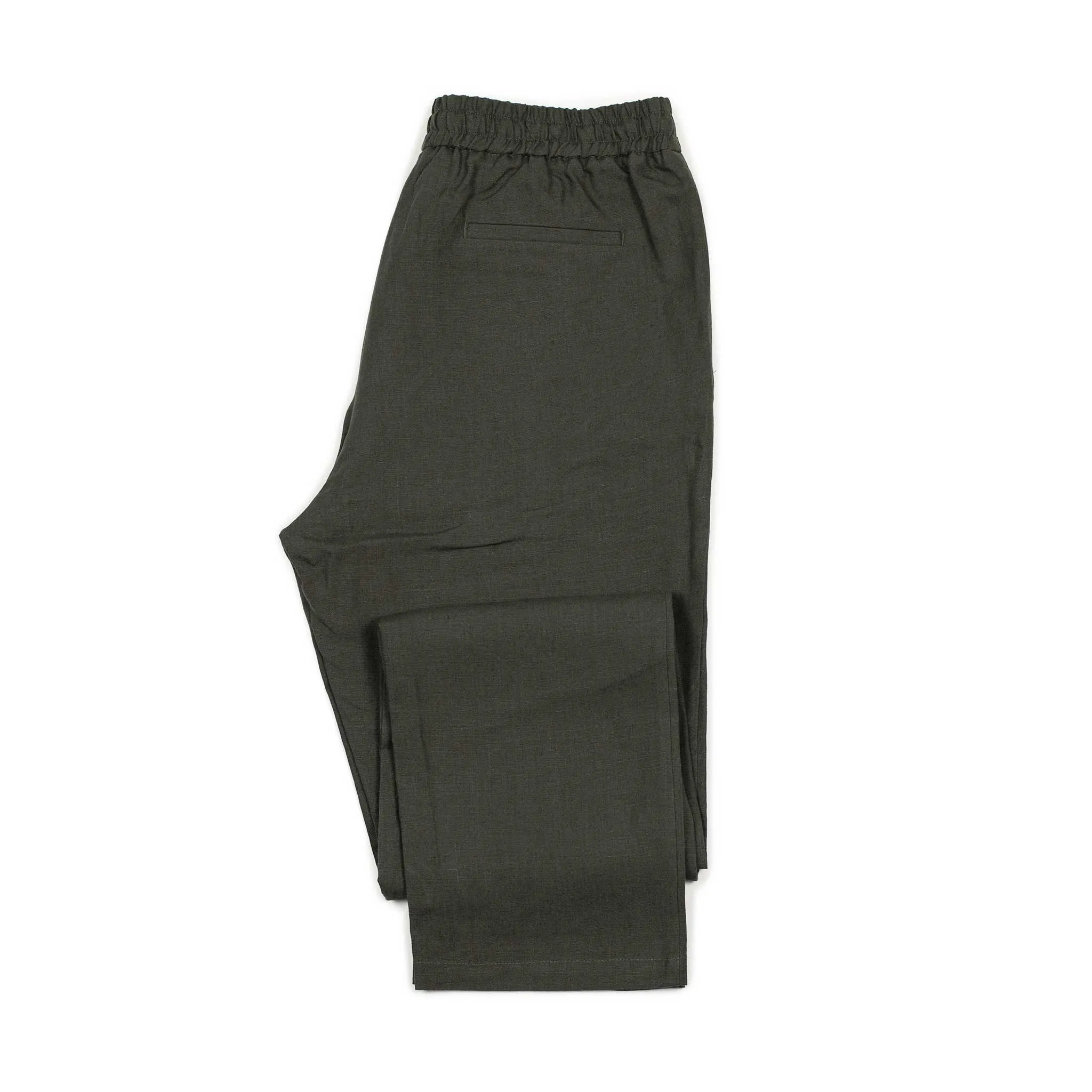 Drawstring easy pants in arabica Belgian linen (restock)