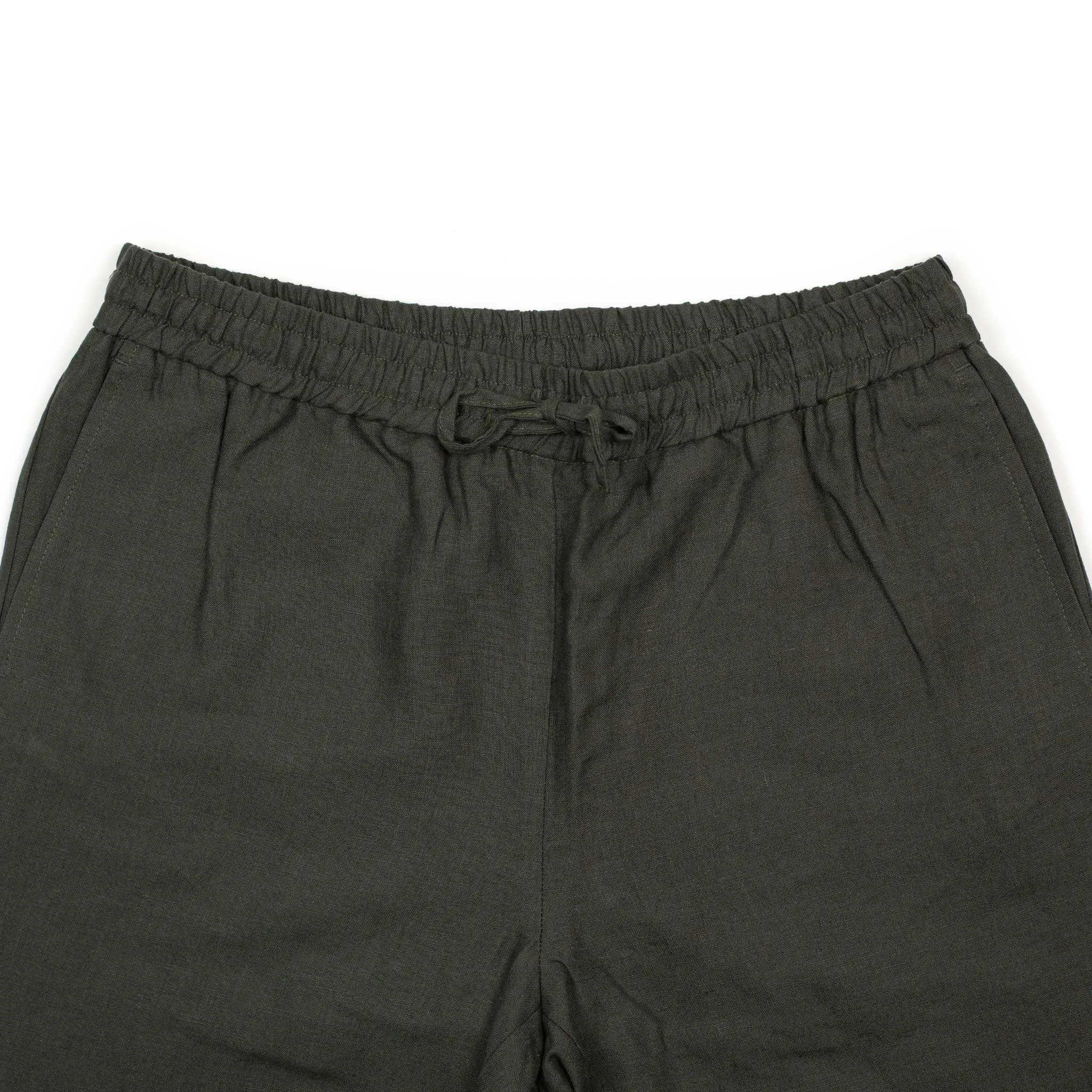 Drawstring easy pants in arabica Belgian linen (restock)