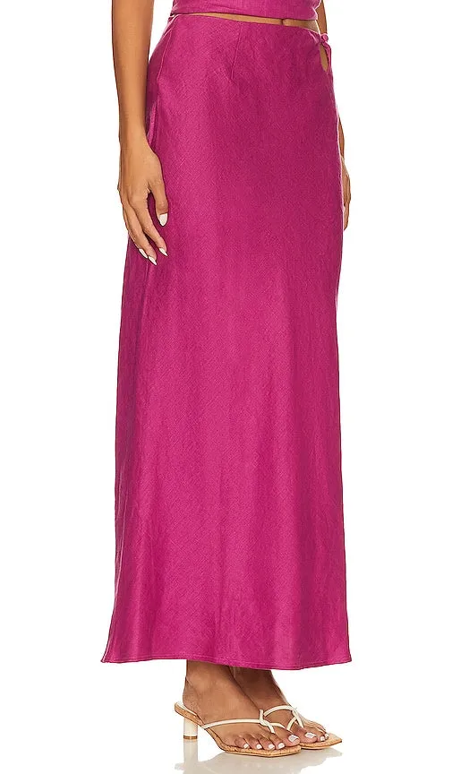 FAITHFULL THE BRAND Estina Skirt in Fuchsia