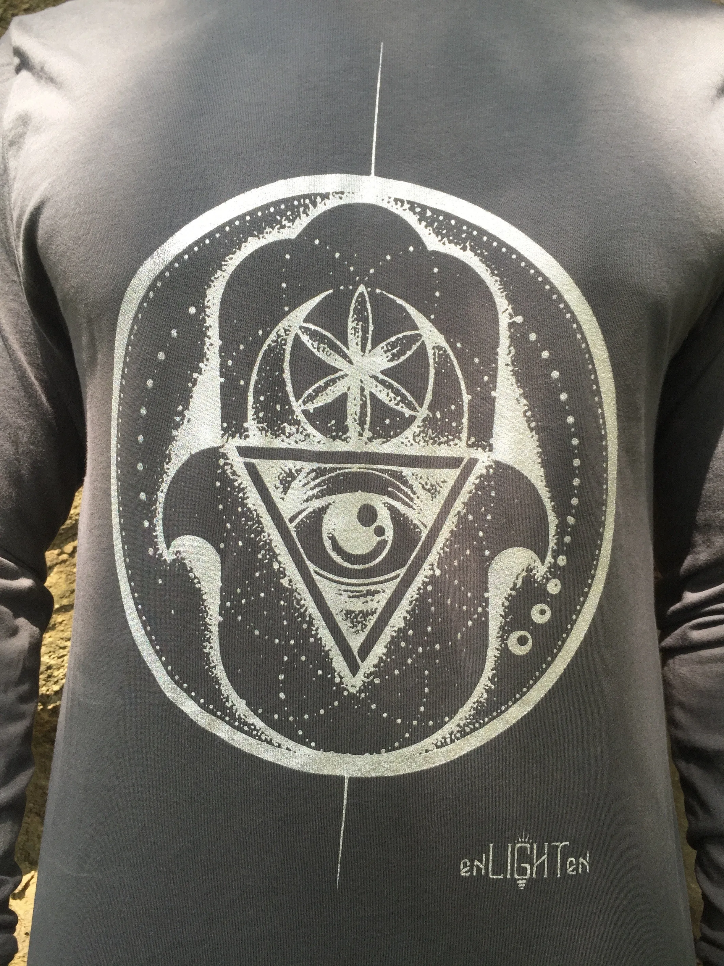 Hamsa Organic Cotton Long Sleeve Seeds Of Life Sacred Geometry Shirt