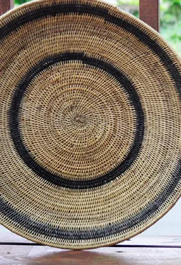 Hand Woven Peach & Black Wedding Baskets from Zambia, Fair Trade