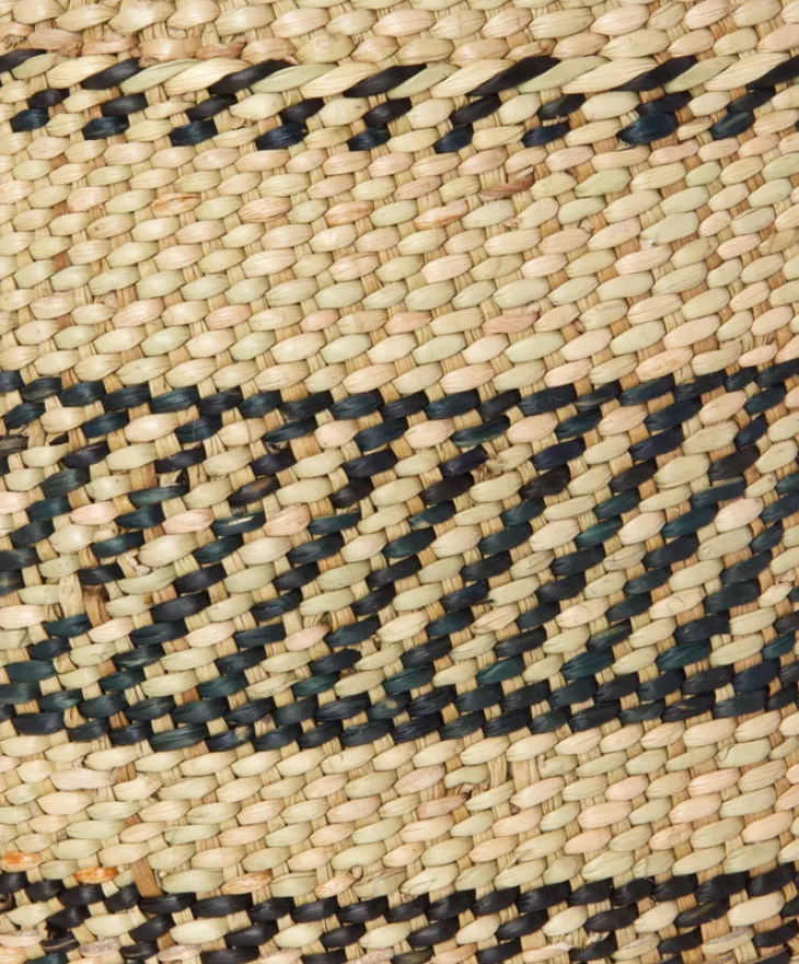 Handwoven Natural Grass Storage Baskets, Black Accents, Fair Trade from Tanzania