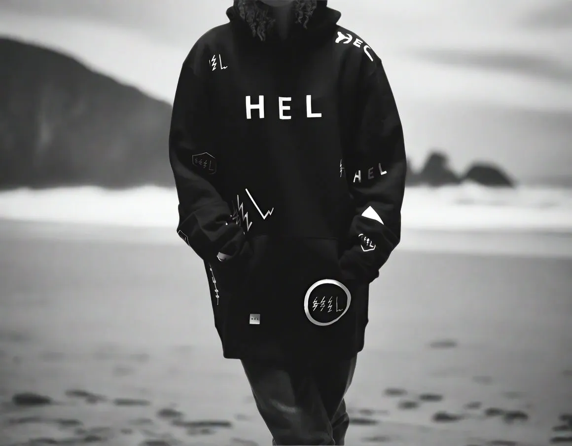 HEL N° 15 | Oversized Black Hoodie