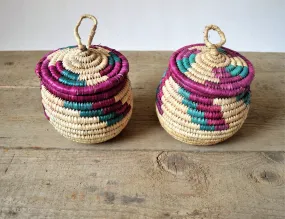 Jewelry straw box, Sustainable decor (Big, colored)