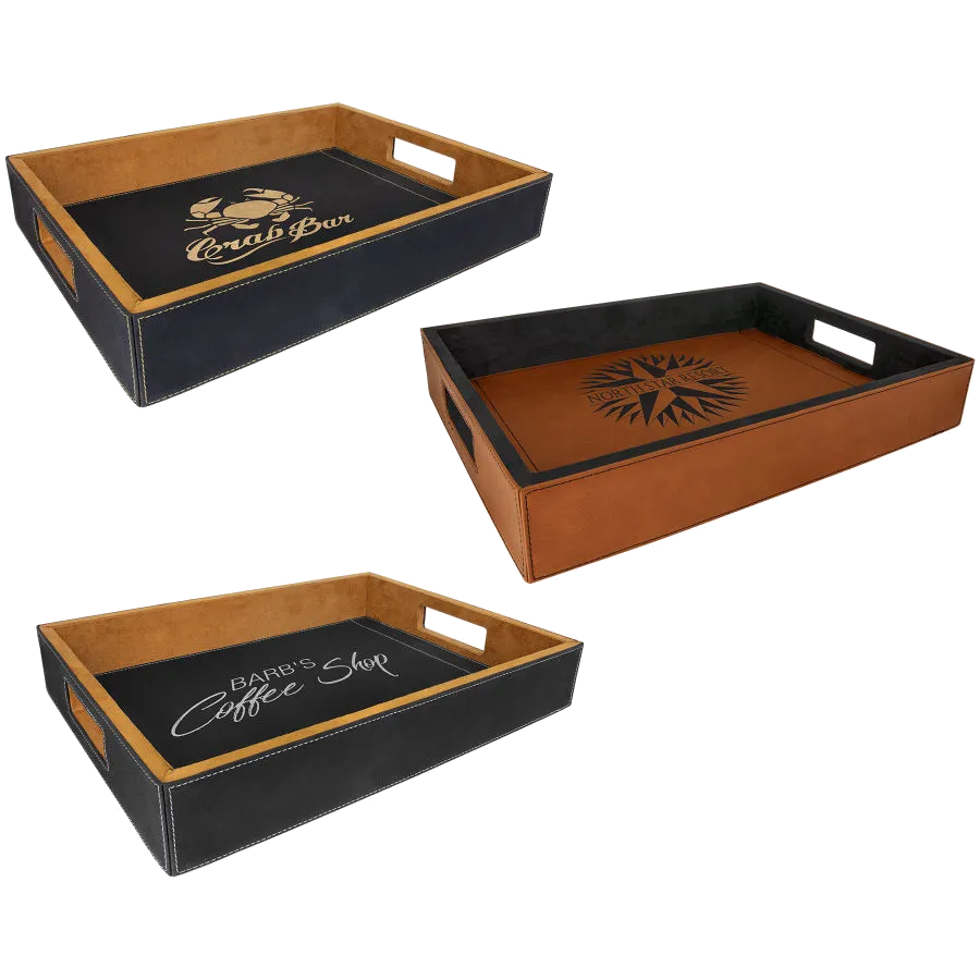 Laserable Leatherette Serving Tray