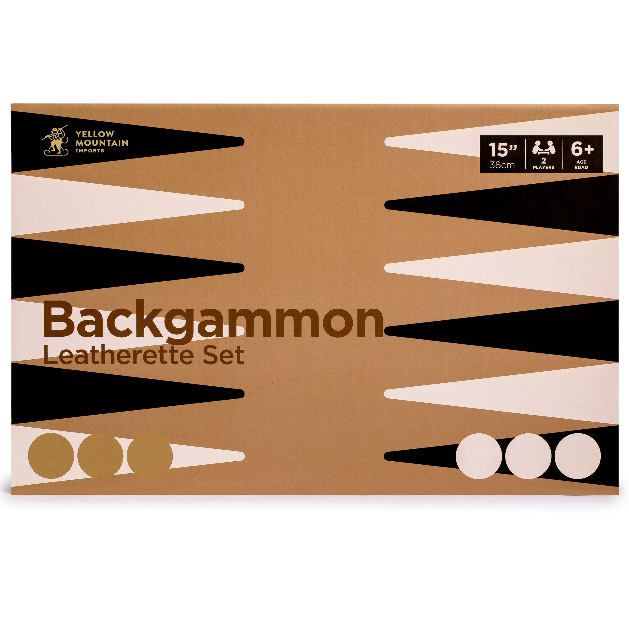 Leatherette Backgammon Game Set, "Konya" - 15"
