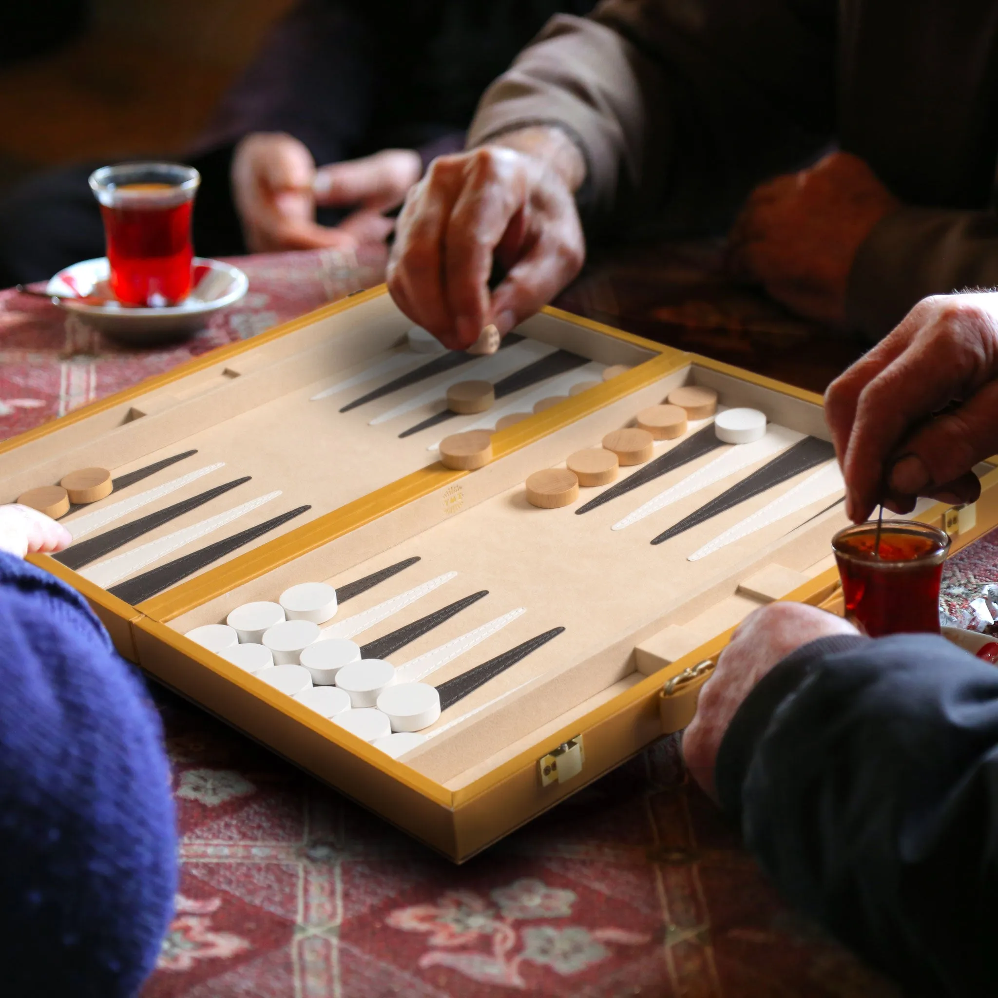 Leatherette Backgammon Game Set, "Konya" - 15"