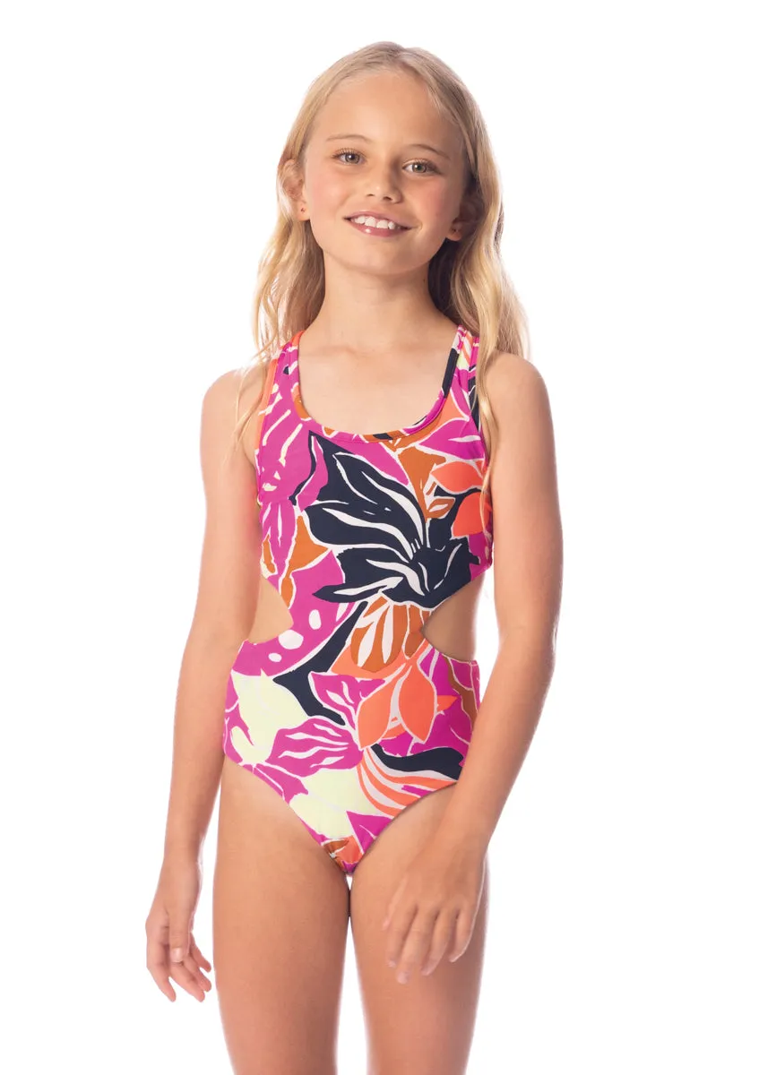 Maaji Girls Stylish Jungle Reef Sunup One-Piece Swimsuit