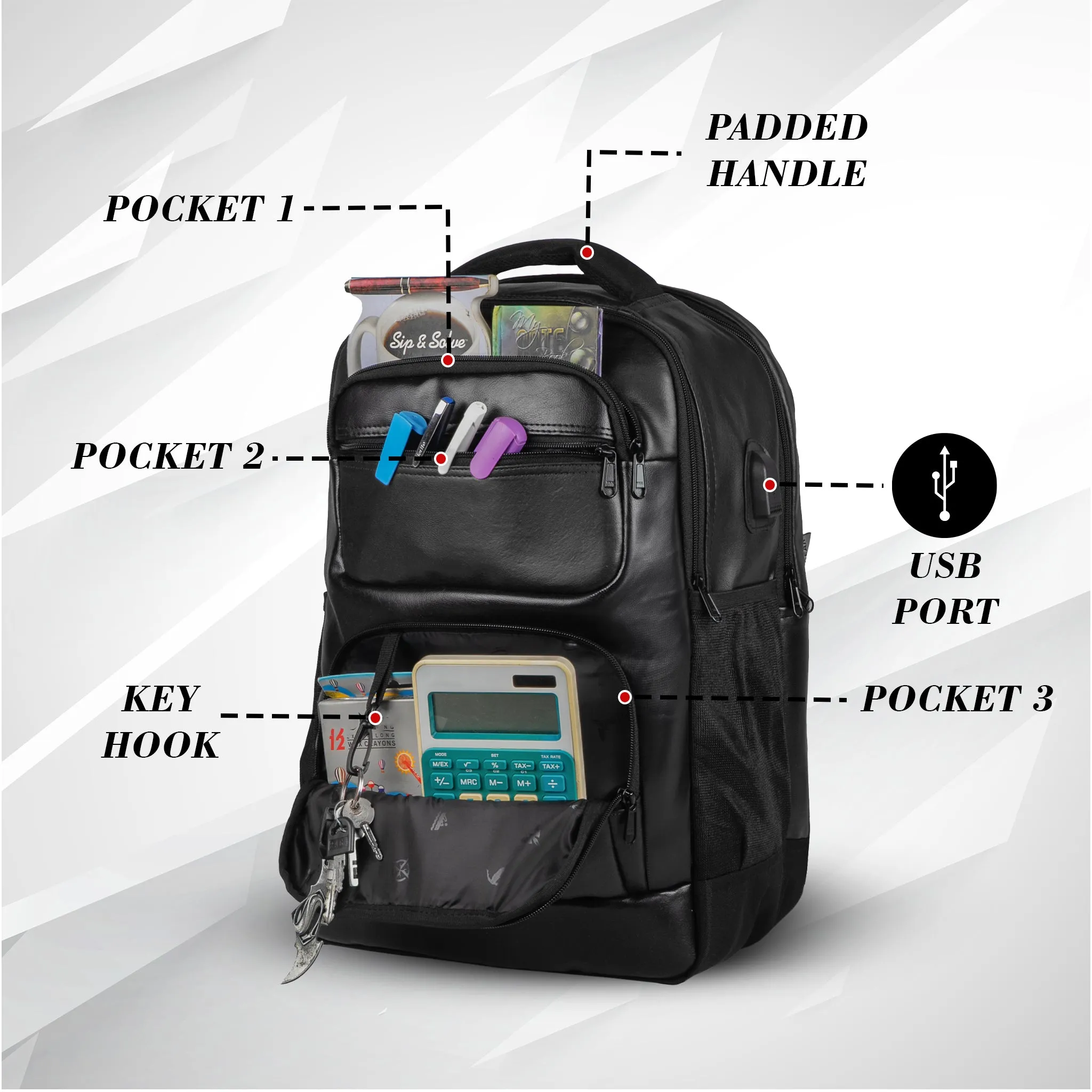 Mantra V2 28L Black Laptop backpack with raincover