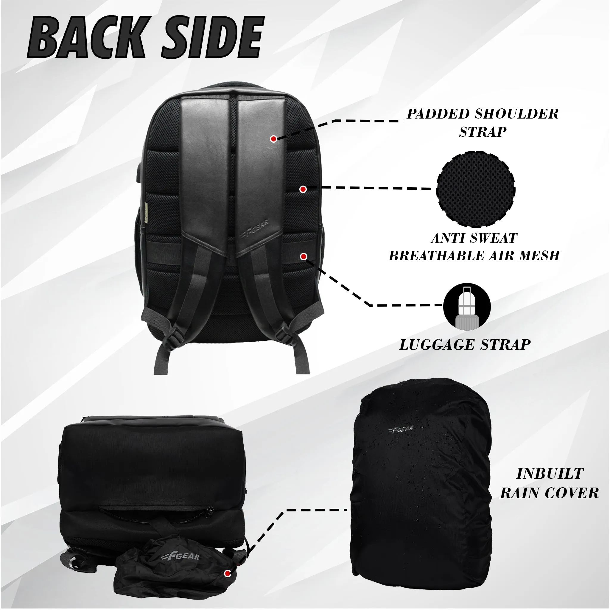 Mantra V2 28L Black Laptop backpack with raincover