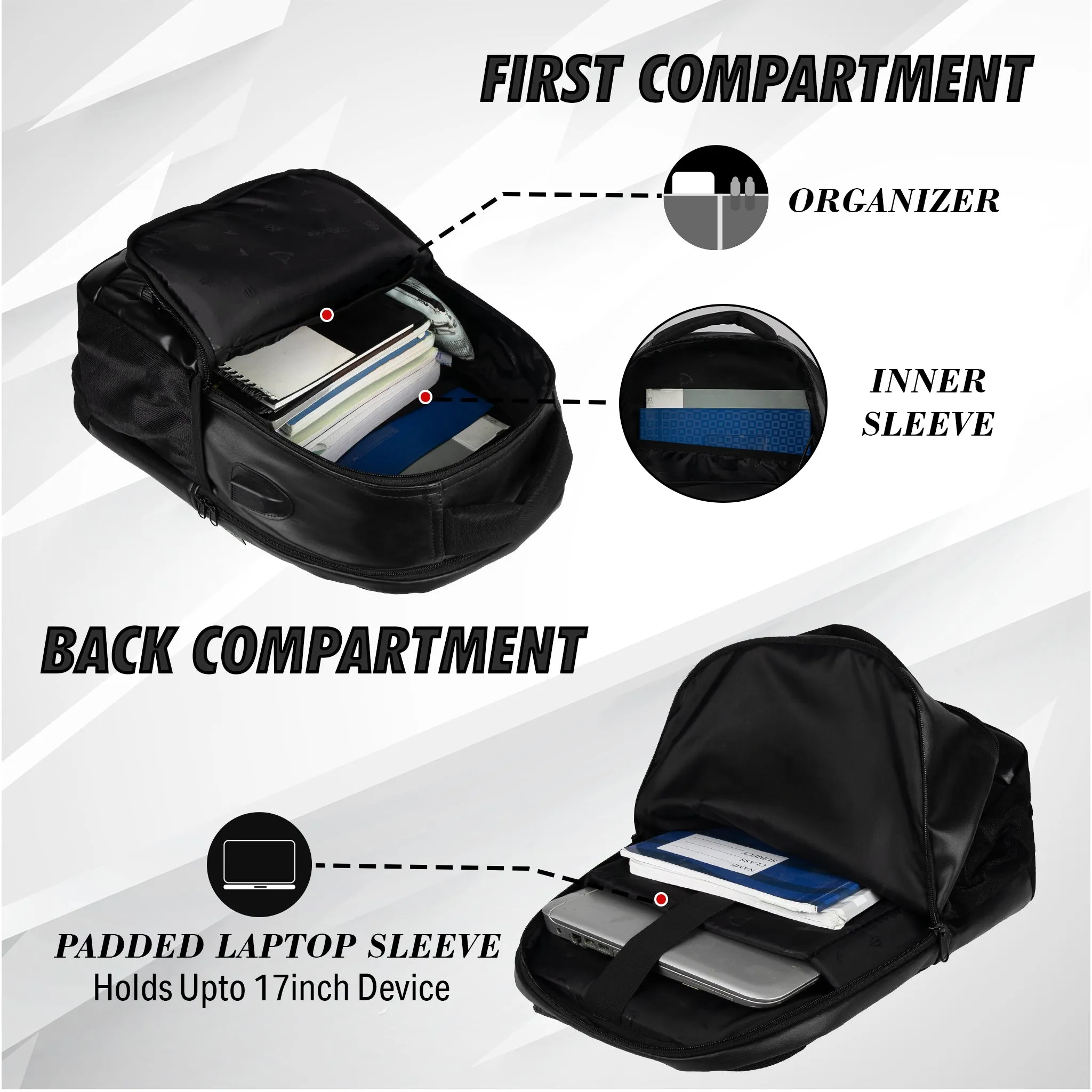 Mantra V2 28L Black Laptop backpack with raincover