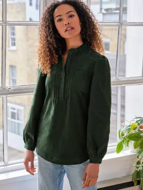 Premium Forest Green Organic Cotton Corduroy Shirt by Milou