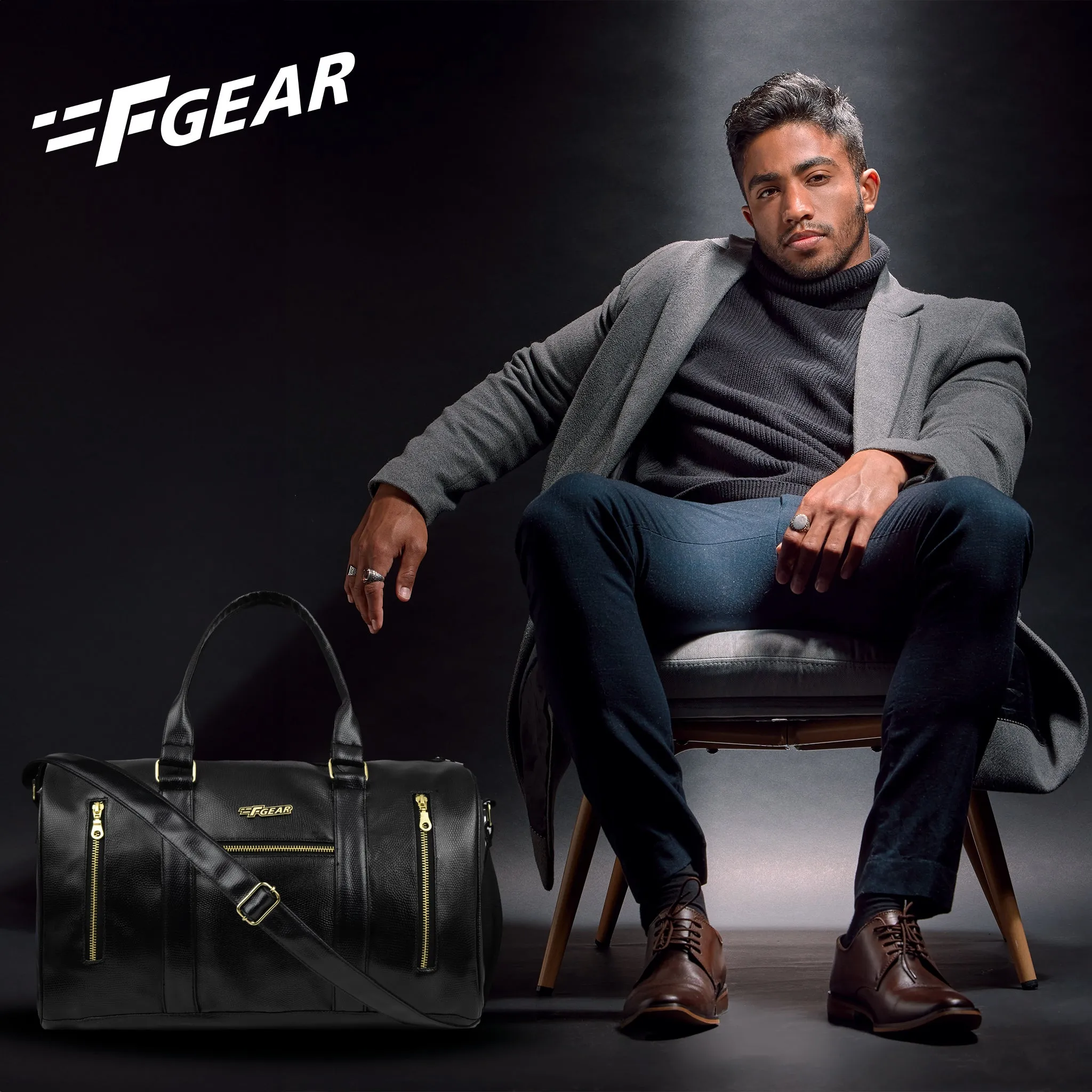 Mistral 26L Black Vegan Leather Duffel