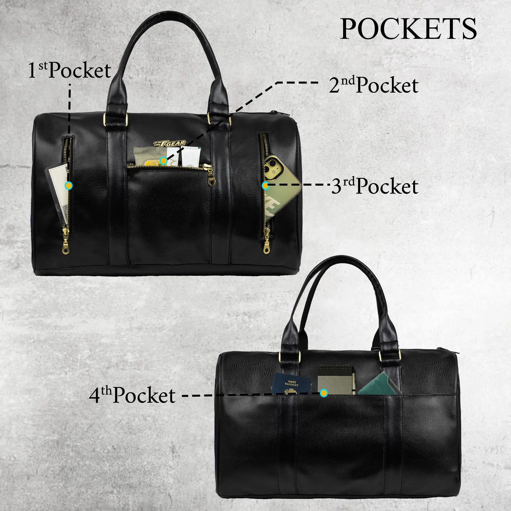 Mistral 26L Black Vegan Leather Duffel
