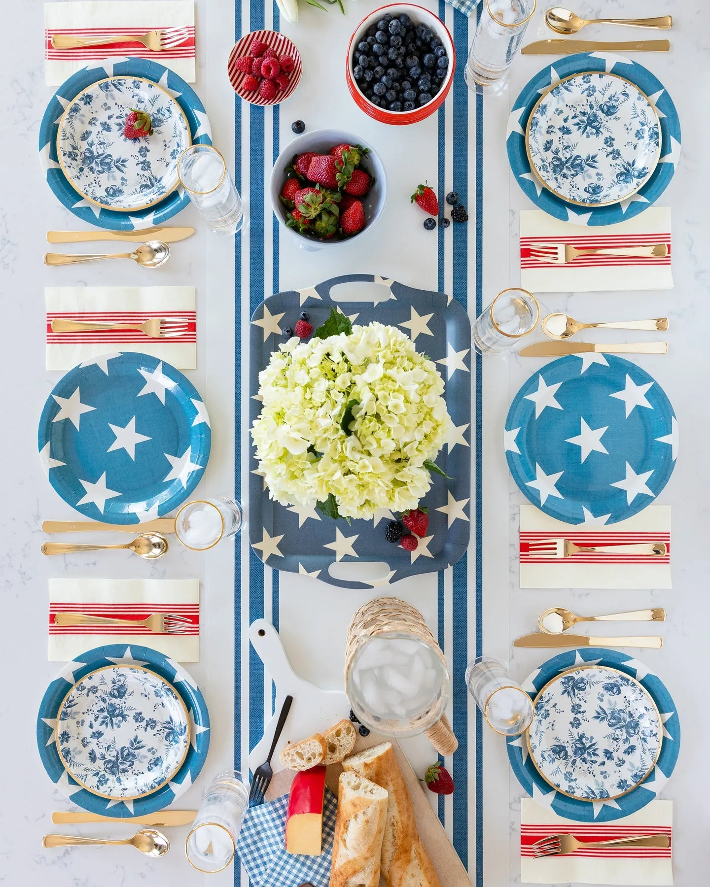 Navy Star Reusable Bamboo Tray