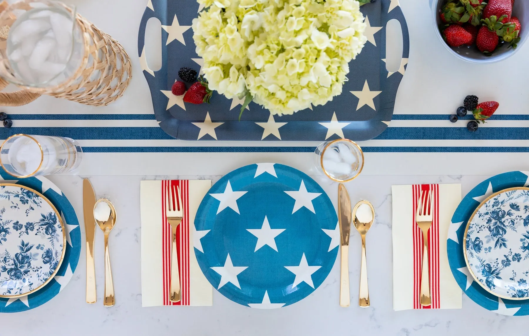 Navy Star Reusable Bamboo Tray