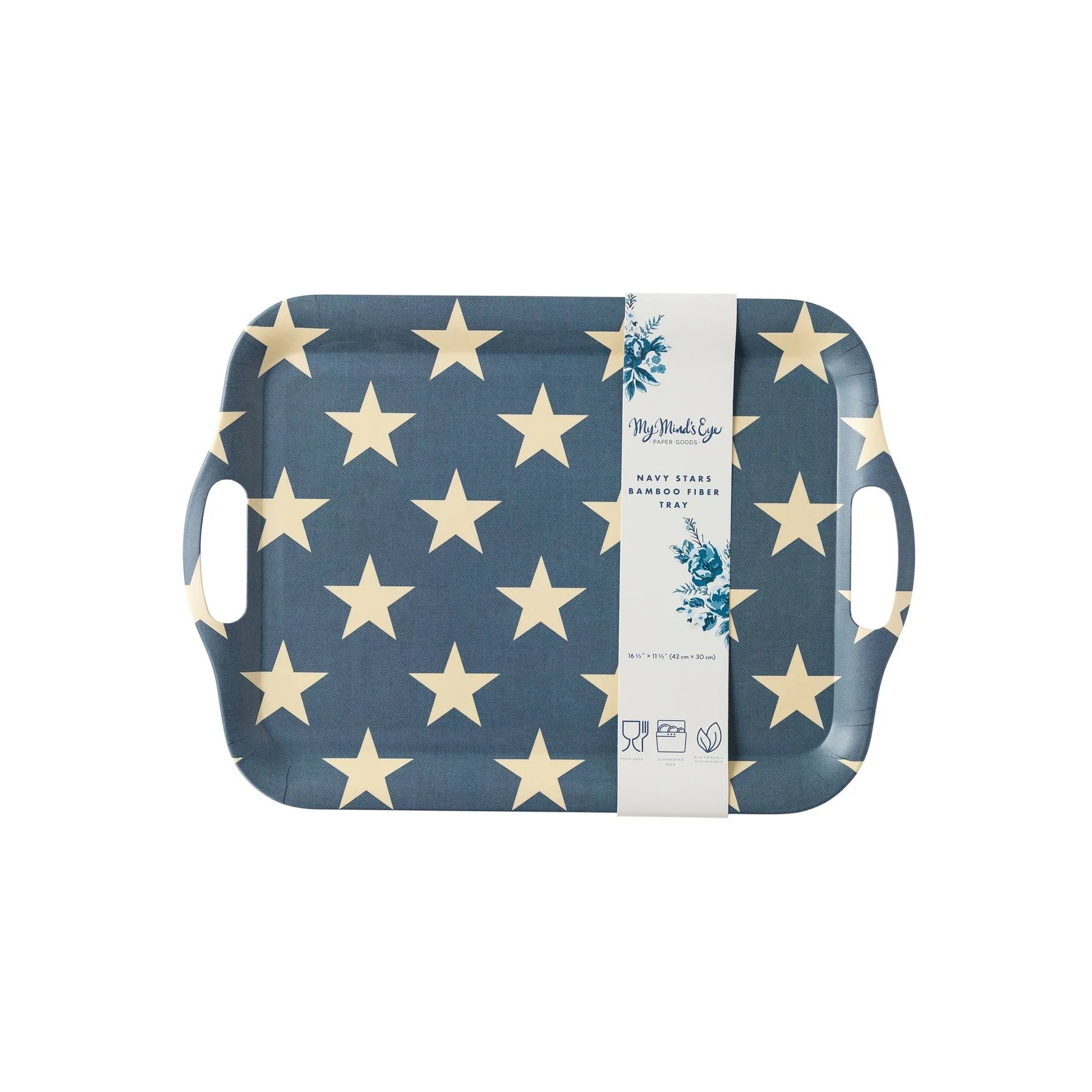 Navy Star Reusable Bamboo Tray