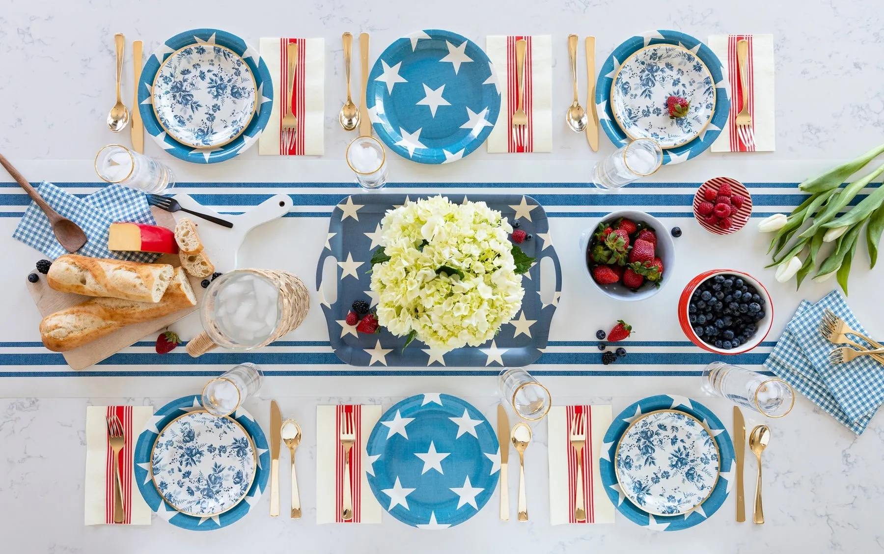 Navy Star Reusable Bamboo Tray