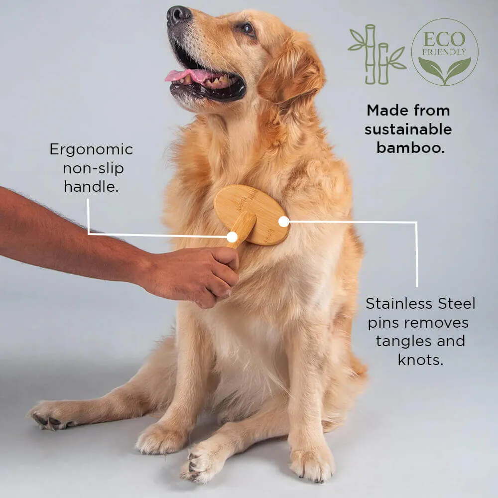 Pet Bamboo Grooming Brush Set