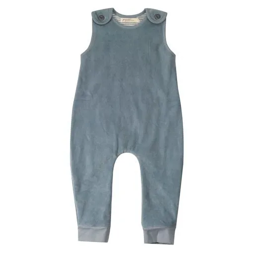 Pigeon Organics Velour playsuit - powder blue