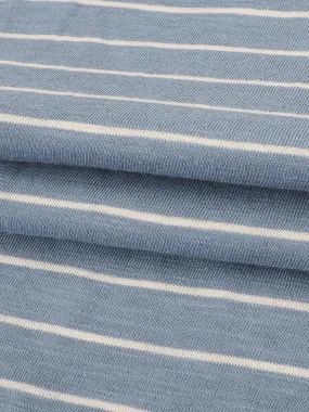 Pure Organic Cotton  Light Weight Yarn Dyed Stripe Slub Jersey (KJ30D861A)