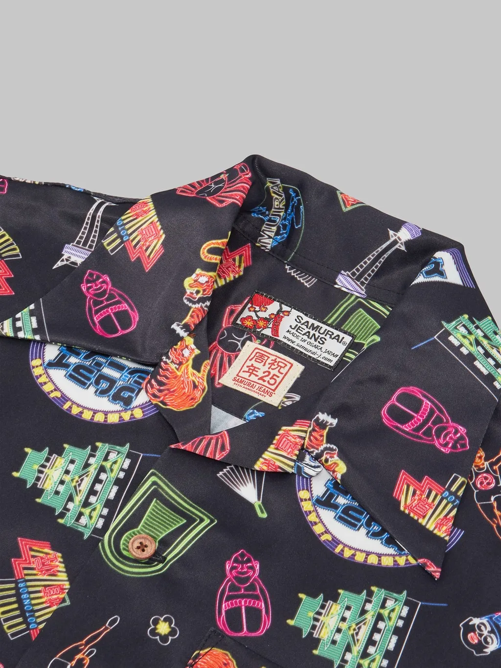 Samurai Jeans SSA25TH-OSK 25th Anniversary Osaka Neon Hawaiian Shirt
