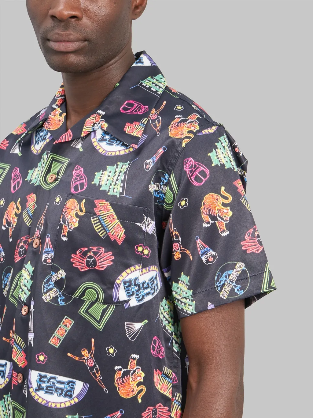 Samurai Jeans SSA25TH-OSK 25th Anniversary Osaka Neon Hawaiian Shirt