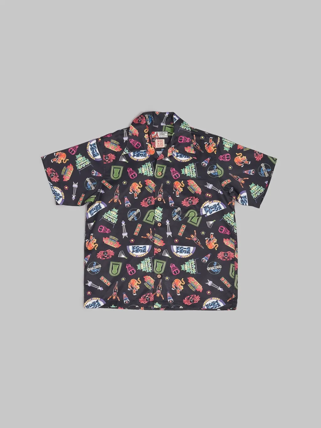 Samurai Jeans SSA25TH-OSK 25th Anniversary Osaka Neon Hawaiian Shirt