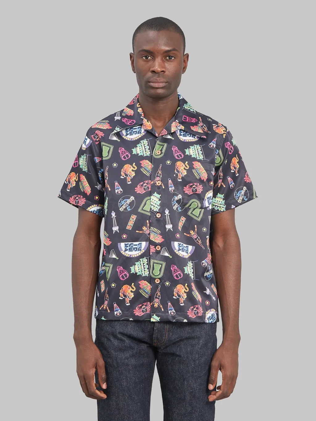 Samurai Jeans SSA25TH-OSK 25th Anniversary Osaka Neon Hawaiian Shirt